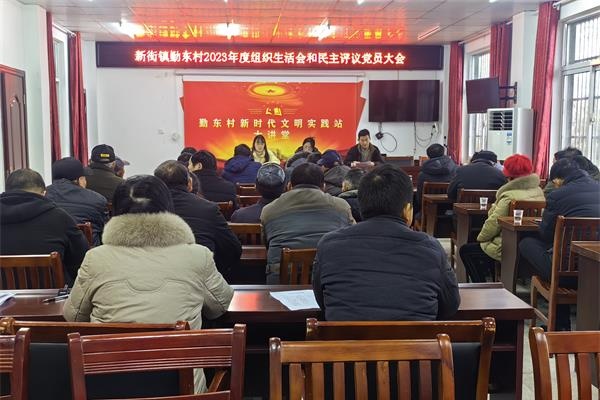 新街镇勤东村召开2023年度专题组织生活会及民主评议党员大会