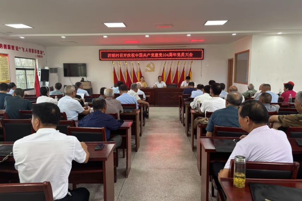 杨村镇沂湖村：召开七一党员大会