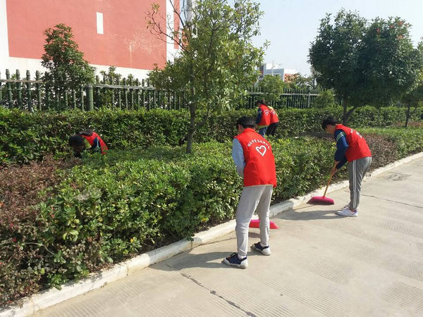 为了美化家乡环境,提高学生社区服务意识,近日,杨村中学团总支组织